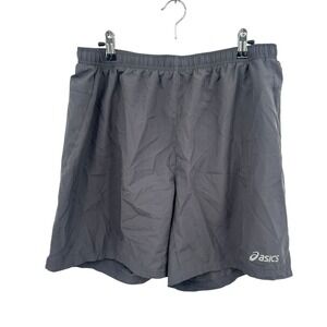 Asics Running Jogging Shorts L Gray Athletic Gym Workout Training Lined Read